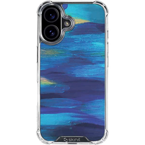 Ocean Blue Brush Stroke by Etta Vee iPhone 16 Plus Clear Case