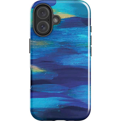 Ocean Blue Brush Stroke by Etta Vee iPhone 16 Plus Impact Case