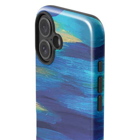 Ocean Blue Brush Stroke by Etta Vee iPhone 16 Plus Impact Case
