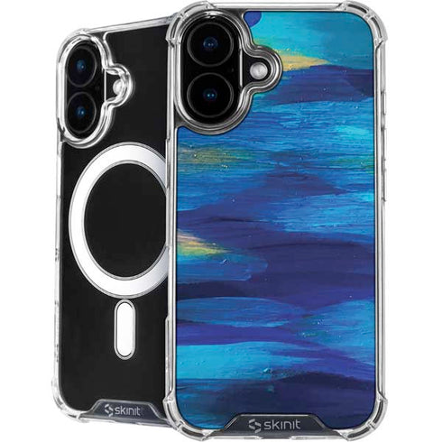 Ocean Blue Brush Stroke by Etta Vee iPhone 16 Plus MagSafe Case