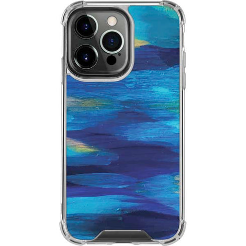 Ocean Blue Brush Stroke by Etta Vee iPhone 16 Pro Clear Case