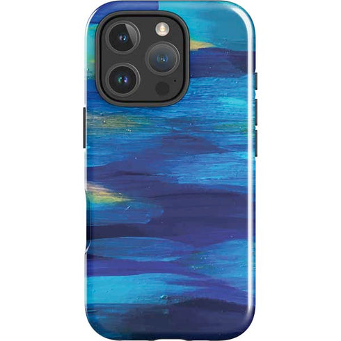 Ocean Blue Brush Stroke by Etta Vee iPhone 16 Pro Impact Case