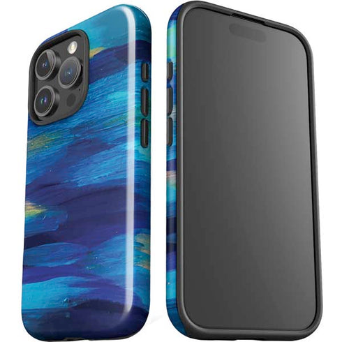 Ocean Blue Brush Stroke by Etta Vee iPhone 16 Pro Impact Case