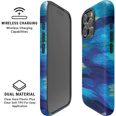 Ocean Blue Brush Stroke by Etta Vee iPhone 16 Pro Magsafe Impact Case