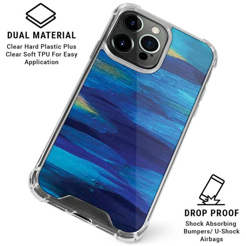 Ocean Blue Brush Stroke by Etta Vee iPhone 16 Pro Max Clear Case