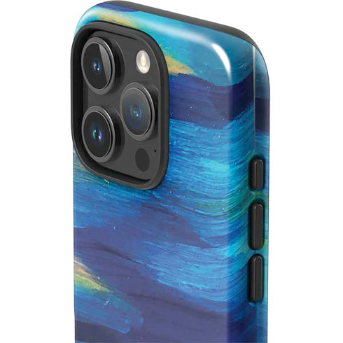 Ocean Blue Brush Stroke by Etta Vee iPhone 16 Pro Max Impact Case