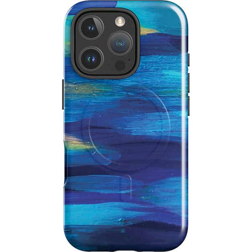 Ocean Blue Brush Stroke by Etta Vee iPhone 16 Pro Max Magsafe Impact Case