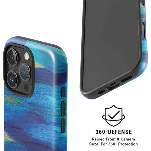 Ocean Blue Brush Stroke by Etta Vee iPhone 16 Pro Max Magsafe Impact Case