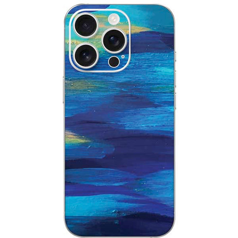 Ocean Blue Brush Stroke by Etta Vee iPhone 16 Pro Skin