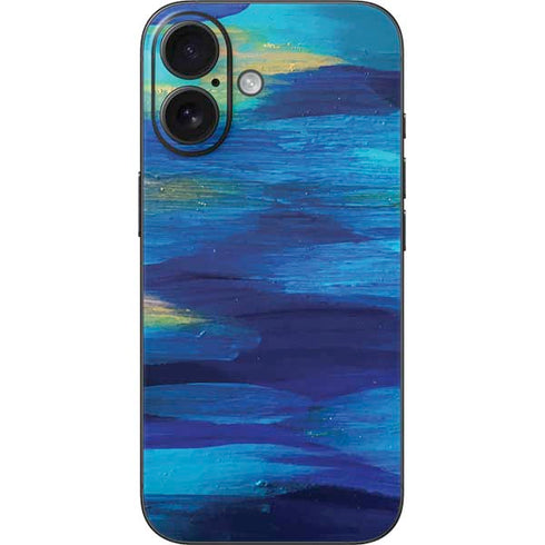 Ocean Blue Brush Stroke by Etta Vee iPhone 16 Skin