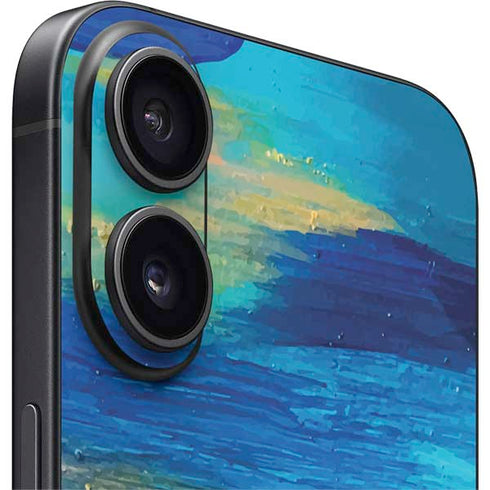 Ocean Blue Brush Stroke by Etta Vee iPhone 16 Skin