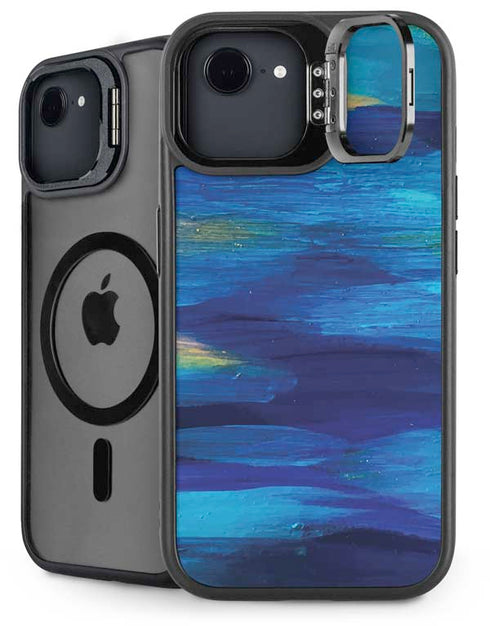 Ocean Blue Brush Stroke by Etta Vee iPhone 16e Kickstand Case
