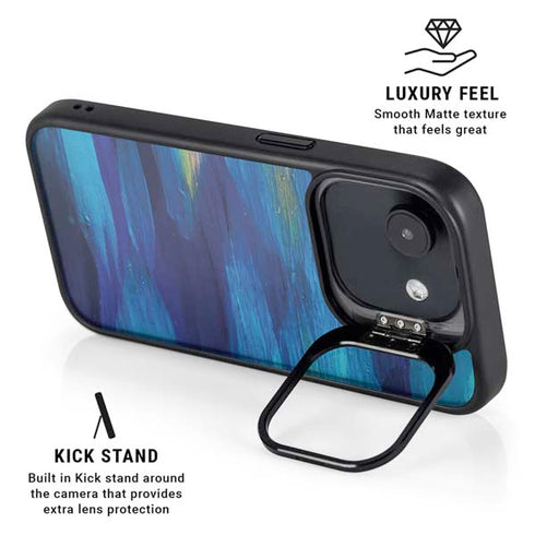 Ocean Blue Brush Stroke by Etta Vee iPhone 16e Kickstand Case