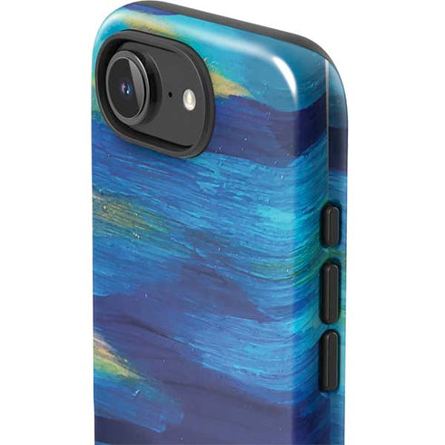 Ocean Blue Brush Stroke by Etta Vee iPhone 16e Impact Case