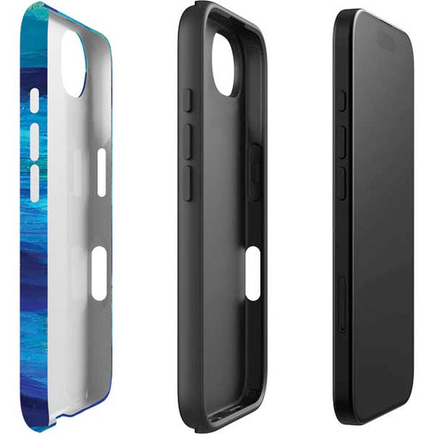 Ocean Blue Brush Stroke by Etta Vee iPhone 16e Impact Case