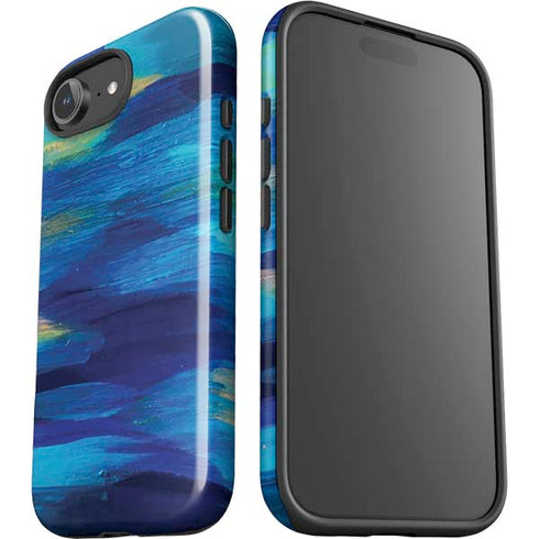 Ocean Blue Brush Stroke by Etta Vee iPhone 16e Impact Case