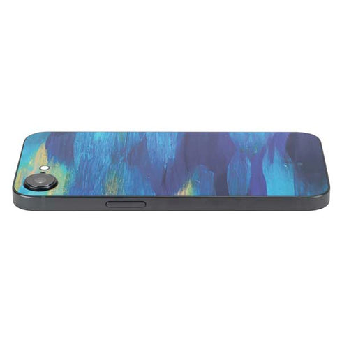 Ocean Blue Brush Stroke by Etta Vee iPhone 16e Skin