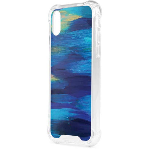 Ocean Blue Brush Stroke by Etta Vee iPhone XS Clear Case