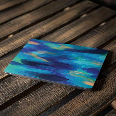 Ocean Blue Brush Stroke by Etta Vee Apple MacBook Air Skin