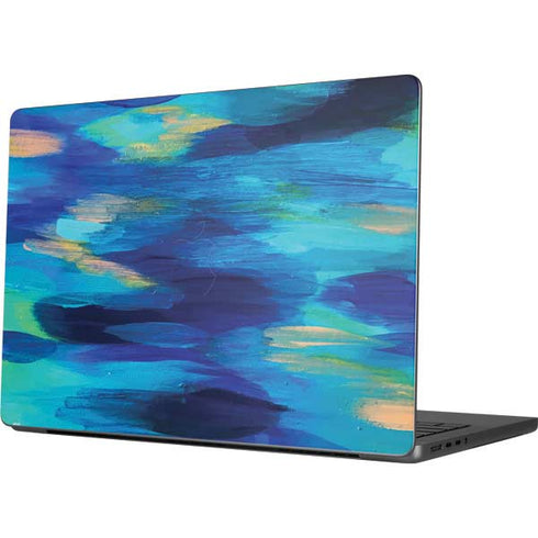 Ocean Blue Brush Stroke by Etta Vee Apple MacBook Pro 14-inch Skin