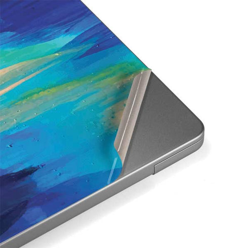 Ocean Blue Brush Stroke by Etta Vee Apple MacBook Pro 14-inch Skin