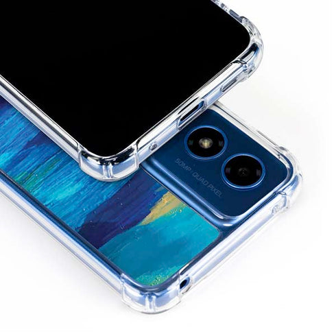 Ocean Blue Brush Stroke by Etta Vee Moto G Play 4G (2024) Clear Case