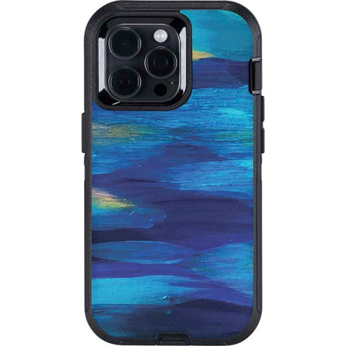 Ocean Blue Brush Stroke by Etta Vee Otterbox Defender iPhone Skin