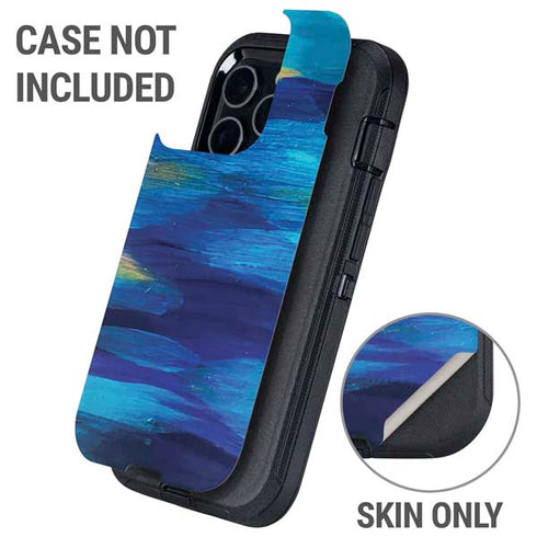 Ocean Blue Brush Stroke by Etta Vee Otterbox Defender iPhone Skin