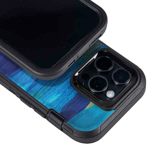 Ocean Blue Brush Stroke by Etta Vee Otterbox Defender iPhone Skin