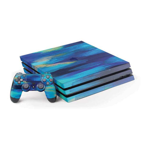 Ocean Blue Brush Stroke by Etta Vee PlayStation PS4 Skins