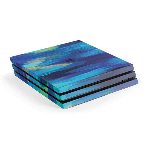 Ocean Blue Brush Stroke by Etta Vee PlayStation PS4 Skins