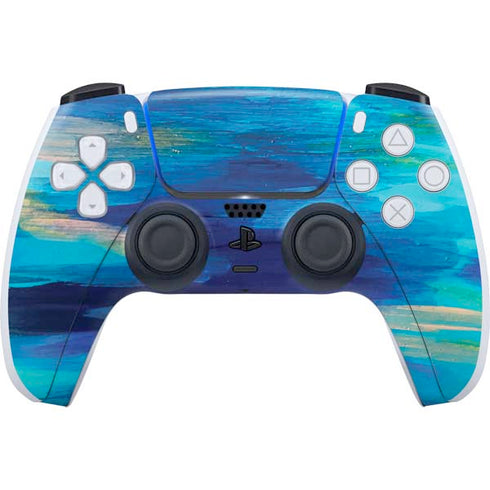 Ocean Blue Brush Stroke by Etta Vee PlayStation PS5 Skins