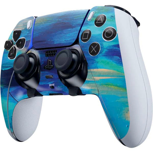 Etta Vee Ocean Blue Brush Stroke PS5 DualSense Edge Pro Controller Skin
