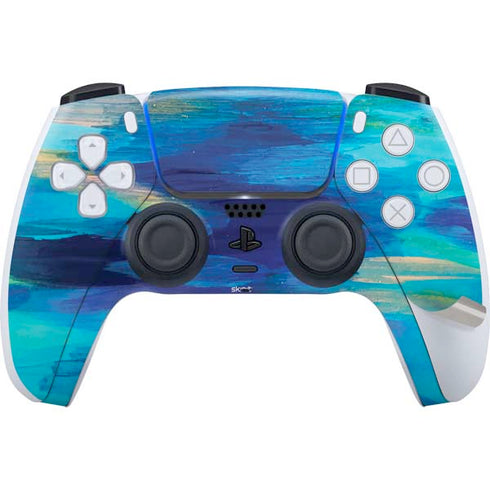 Ocean Blue Brush Stroke by Etta Vee PS5 Pro Bundle Skin