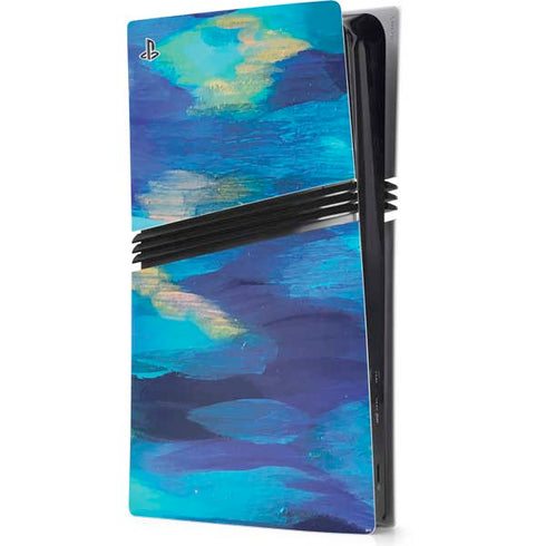 Ocean Blue Brush Stroke by Etta Vee PlayStation PS5 Skins