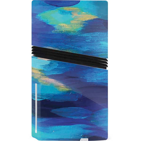 Ocean Blue Brush Stroke by Etta Vee PS5 Pro Disk Bundle Skin