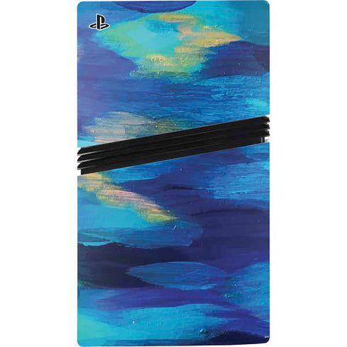 Ocean Blue Brush Stroke by Etta Vee PS5 Pro Disk Console Skin