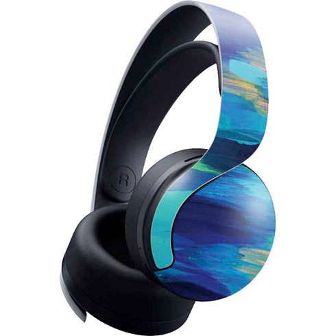 Ocean Blue Brush Stroke by Etta Vee PlayStation PS5 Skins