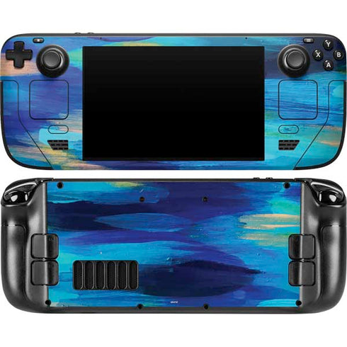 Ocean Blue Brush Stroke by Etta Vee Steam Deck Handheld Gaming Computer OLED Skin