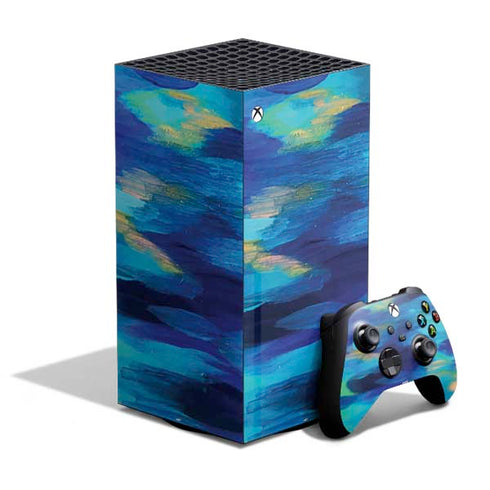 Ocean Blue Brush Stroke by Etta Vee XBox Series X Digital Edition Bundle Skin