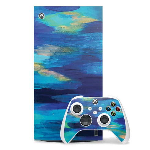 Ocean Blue Brush Stroke by Etta Vee Xbox Series X Skins