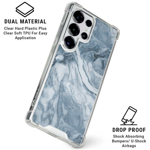 Ocean Blue Marble Galaxy S25 Ultra Clear Case