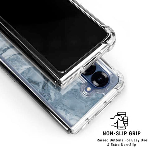 Ocean Blue Marble Galaxy Z Fold7 Clear Case