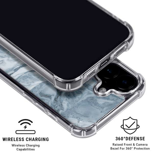 Ocean Blue Marble iPhone 16 Plus Clear Case