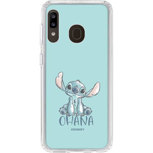 Disney Lilo and Stitch Ohana Galaxy A20 Clear Case