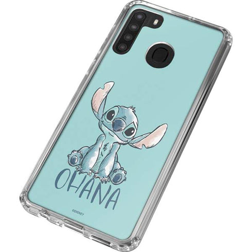 Disney Lilo and Stitch Ohana Galaxy A21 Clear Case