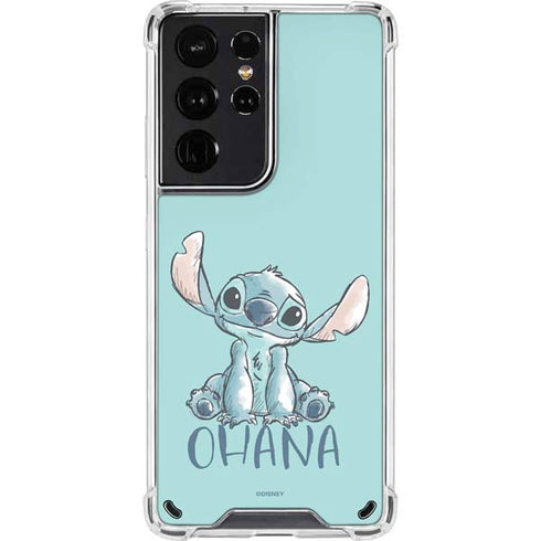 Disney Lilo and Stitch Ohana Galaxy S21 Ultra 5G Clear Case