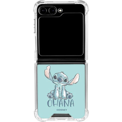 Disney Lilo and Stitch Ohana Galaxy Z Flip5 5G Clear Case