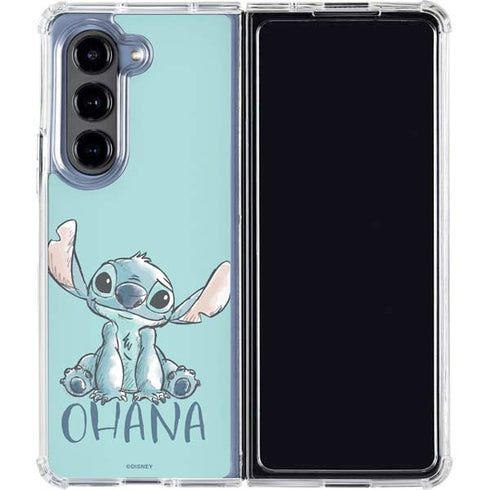 Disney Lilo and Stitch Ohana Galaxy Z Fold5 5G Clear Case