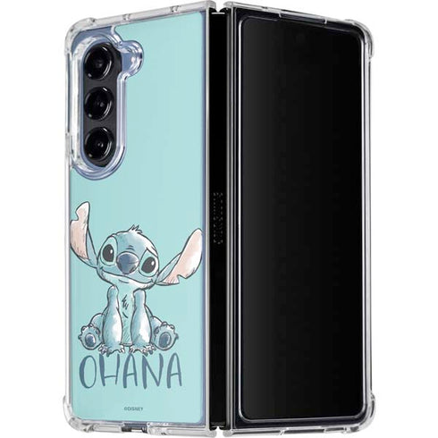 Disney Lilo and Stitch Ohana Galaxy Z Fold5 5G Clear Case